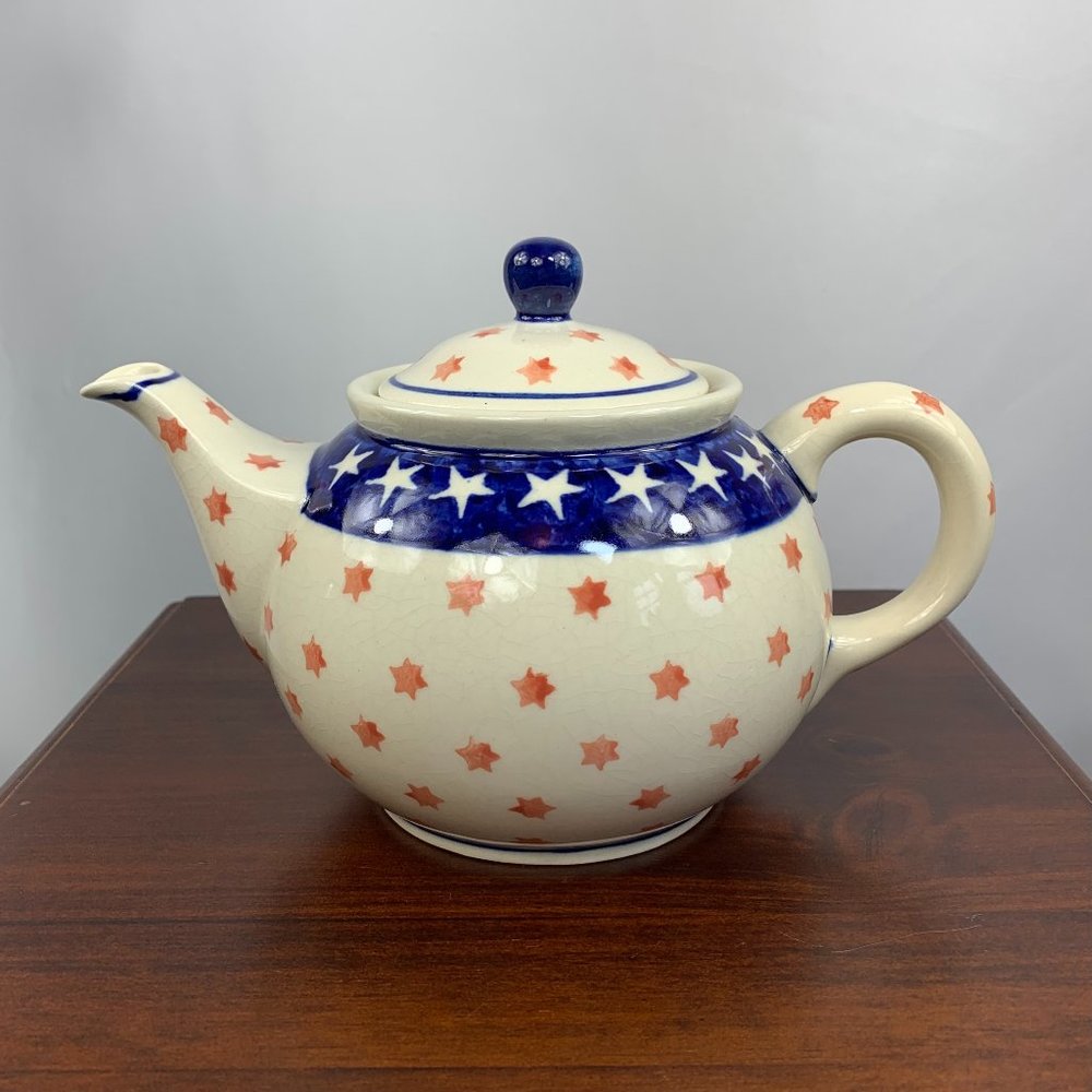 Vintage Boslawiec Pottery Tea Pot